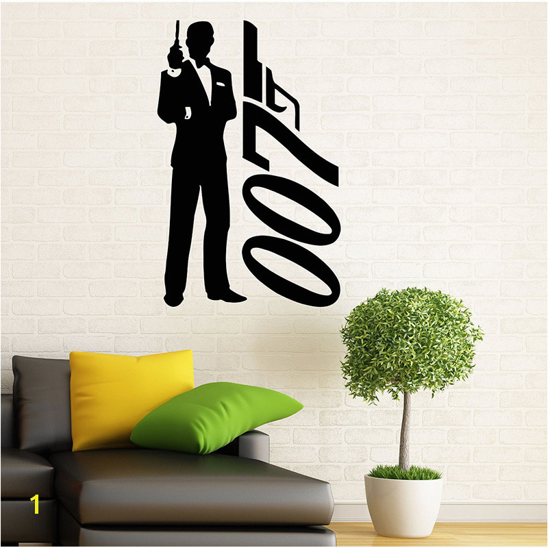 James Bond Wandtattoo Vinyl Aufkleber Geheimagent 007 Innen Hause Kunst Wandmalereien Schlafzimmer Wohnkultur in James Bond Wandtattoo Vinyl Aufkleber