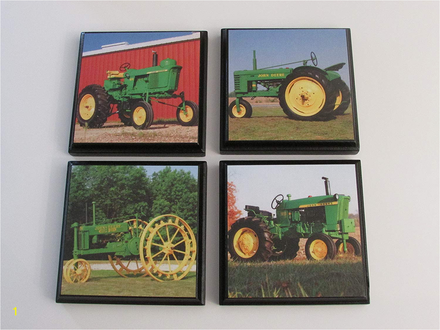 Get Quotations · Green Tractor John Deere Room Wall Plaques Set of 4 John Deere green tractor boys