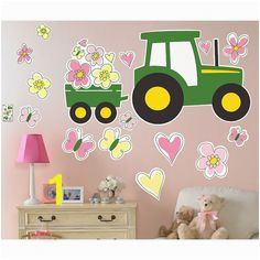 John Deere Pink Giant Wall Decals Multi Colored