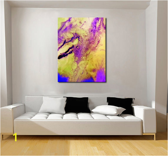 Oversized Print Metal Wall Art Industrial Decor Extra Wall Art Purple Abstract Resin Art