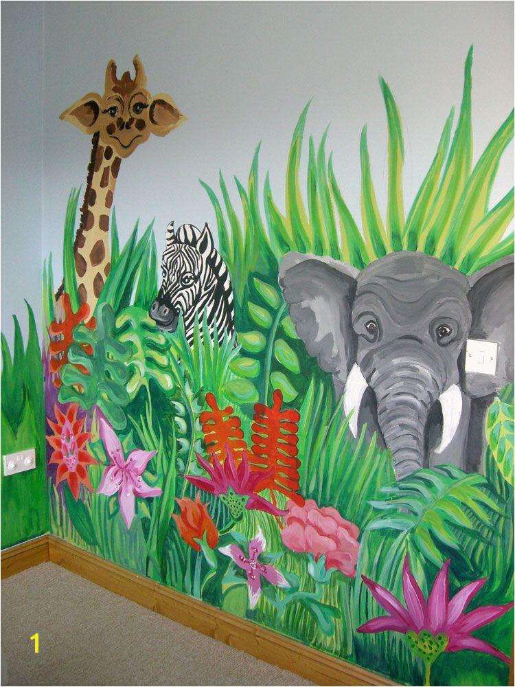 Jungle Safari Wall Murals Jungle Scene and More Murals to Ideas for Painting Children S