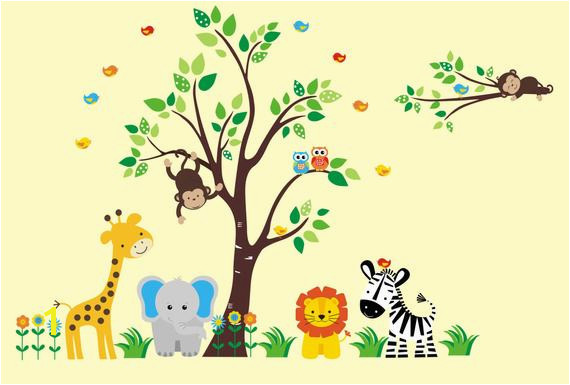 Jungle theme Wall Murals Nursery Wall Decal Safari Nursery theme Jungle Nursery theme