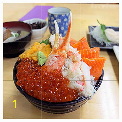 Japanese meal food caviar claw crab cup plate salad Tile Mural Kitchen Bathroom Wall Backsplash Behind