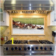 Horses In Water Decorative Tiles kitchen backsplash tile idea Colonial Kitchen Rustic Kitchen Kitchen