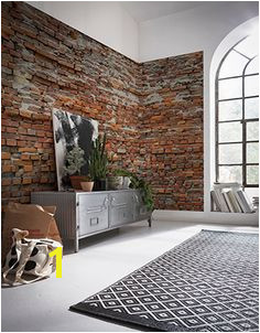 Brewster Home Fashions Komar Bricklane Wall Mural Red Orange Brick