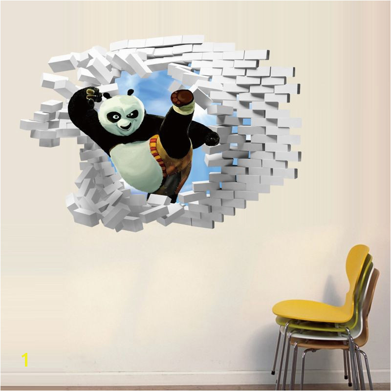 Kung Fu Panda Wall Mural Find More Wall Stickers Information About 1pc Kung Fu Panda 3d Wall