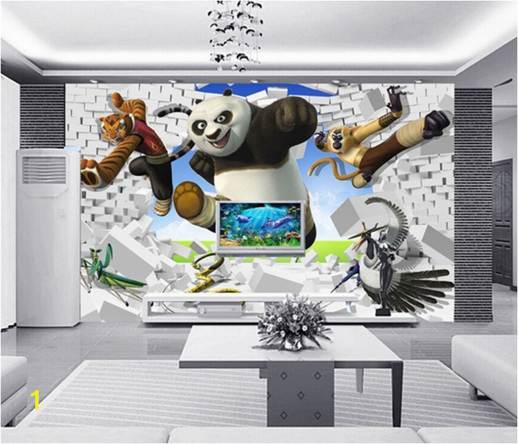 Stereoskopowe 3d tapety kung fu panda tygrys tv sypialnia sofa tÅo tapeta dzieci pokoju tapety Åcienne nowoczesne w Stereoskopowe 3d tapety kung fu panda