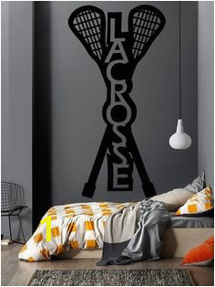 Wall Decal Sticker Bedroom lacrosse logo sport school kids girls teenager boys room 309b