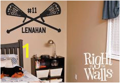 Lacrosse Wall Decal 30" Lacrosse Wall Decor Sports Wall Decal Personalized Lacrosse Sticker