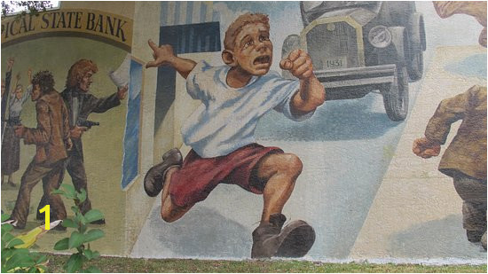 Murals of Lake Placid The historic bank robbery in Lake Placid e exciting day