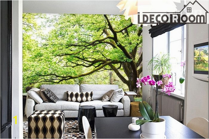 Large Mural Prints Green Tree Wall Paper Wall Print Decal Wall Deco Indoor Wall Mural