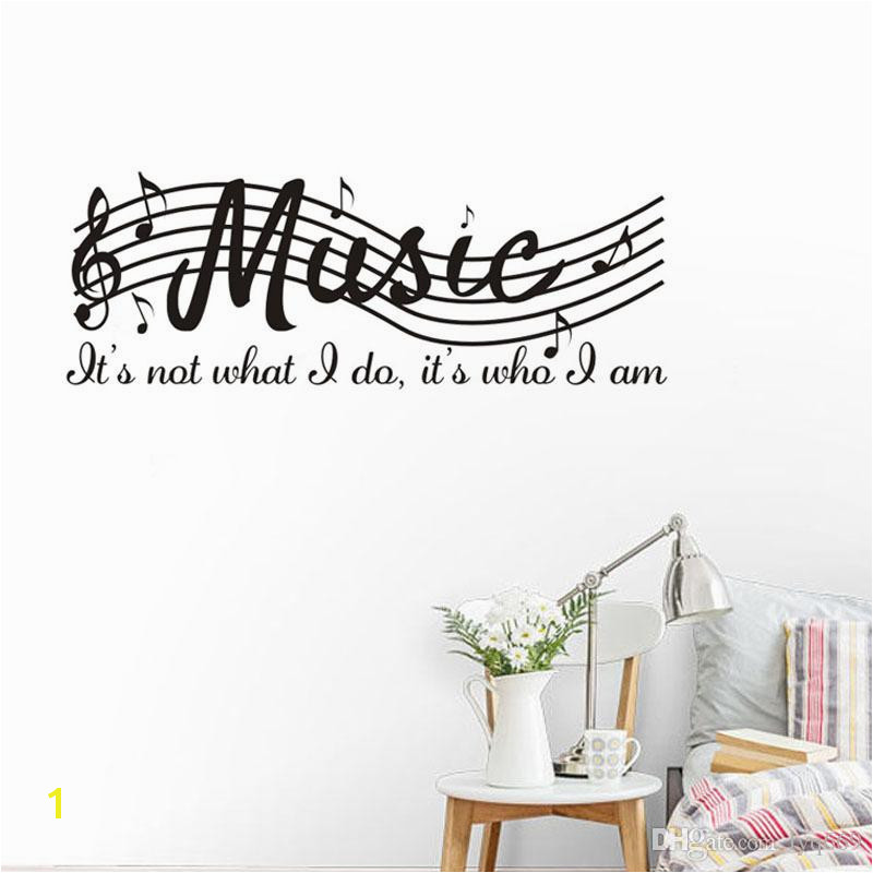 Staff Music Note Vinyl Wall Decal Quote Diy Art Mural Removable Wall Stickers Home Decor Classroom Piano Room Retro Wall Stickers Reusable Wall Decals From