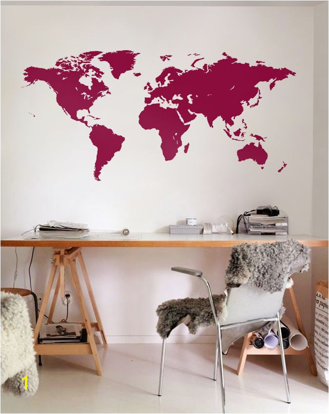 Large Vinyl Wall Murals Vinyl Wall World Map Decal Removable Detailed World Map