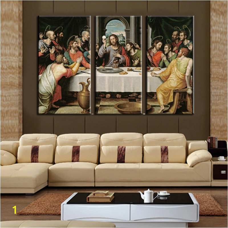 Framed 3pcs THE LAST SUPPER JESUS Modern home decor Canvas Print Painting Wall Art Picture For