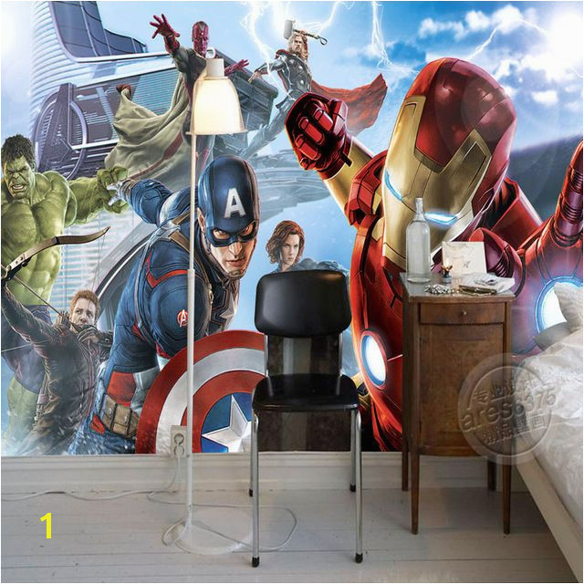 Avengers Boys Bedroom Wallpaper Custom 3D Wall Murals Marvel ics wallpaper Children s room Interior Design Room decor