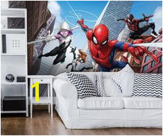 Giant size wallpaper mural for boy s bedroom Spider man Marvel wall decoration ideas