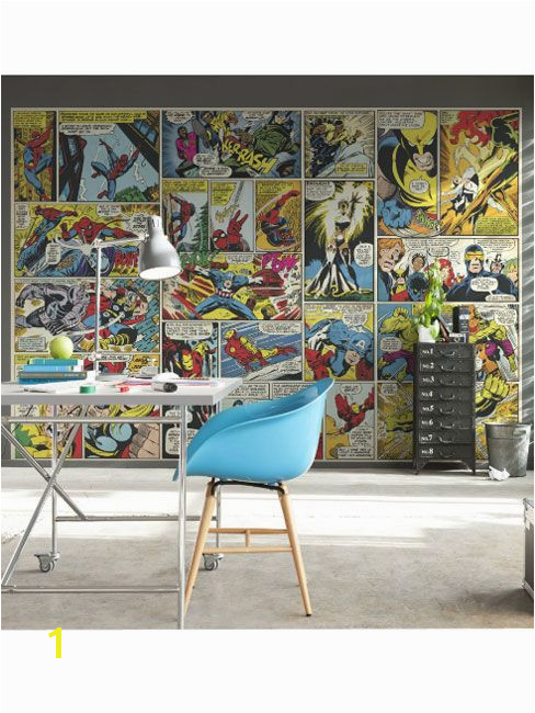Marvel ic Heroes Wall Mural Marvel Transform your room with this maxi wall sticker muralManufactured by KomarMural