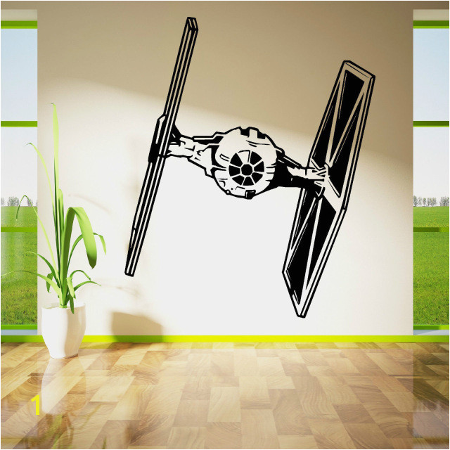 D270 STAR WARS TIE FIGHTER wall art vinyl sticker room Removable decal movie stencil Wall poster spaceship Mural Kids Room Decor
