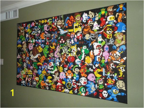 Lego Wall Mural Is Full of Gaming Icons Holy crap so awesome I want to do something like this