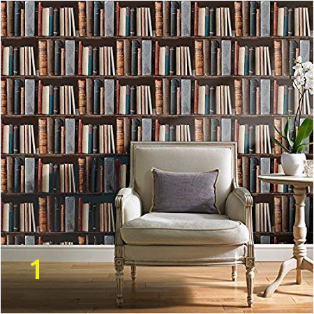 Grandeco Luxury Biblioteque Library Books Pattern Bookshelf Embossed Vinyl Wallpaper VOC 01 01 5 Amazon Kitchen & Home