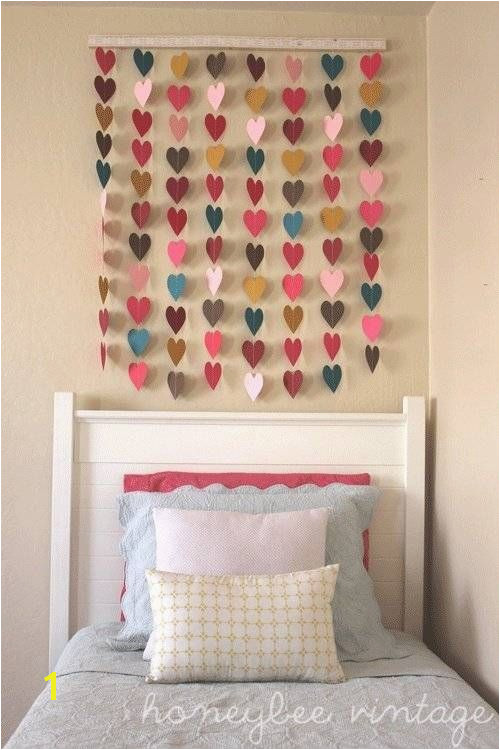 Check out "DIY Paper Heart Wall Art" Decalz Lockerz sweet little girls bedroom & headboard art