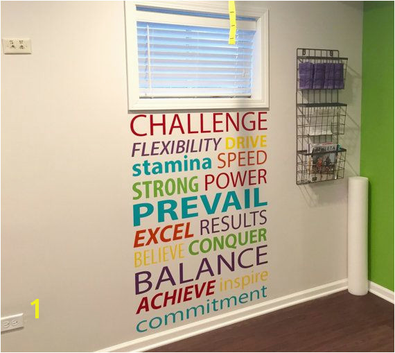 Gym Accent Wall Word Decals Gym Wall Decal Gym Motivation