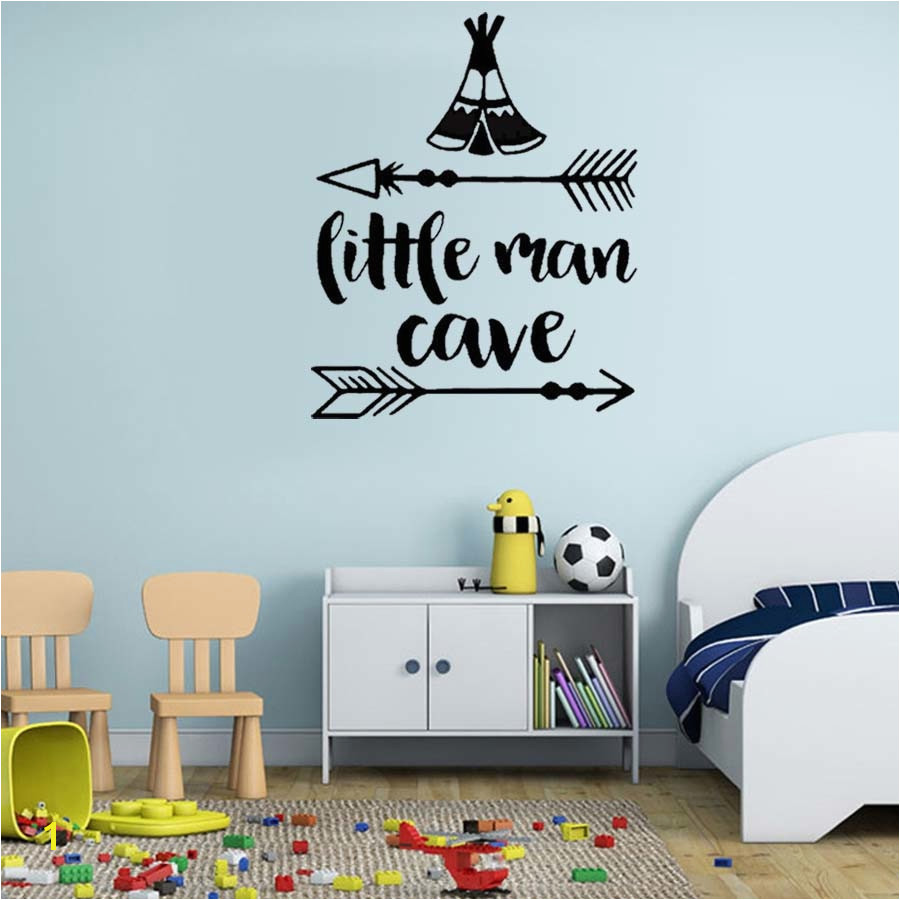 Little Man Cave Arrow Decal Vinyl Wall Sticker For Kids Nursery Room Modern Wall Art Home Decor For Bedroom Waterproof Wallpaper