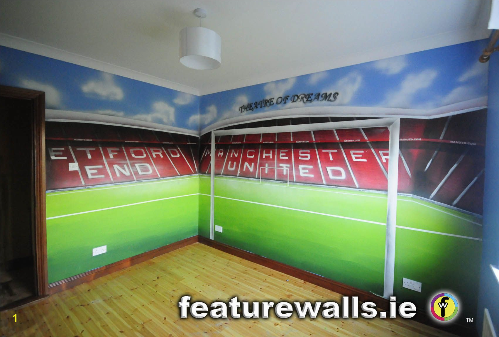 Hand painted Manchester United Old Trafford kids Room Mural by Featurewalls