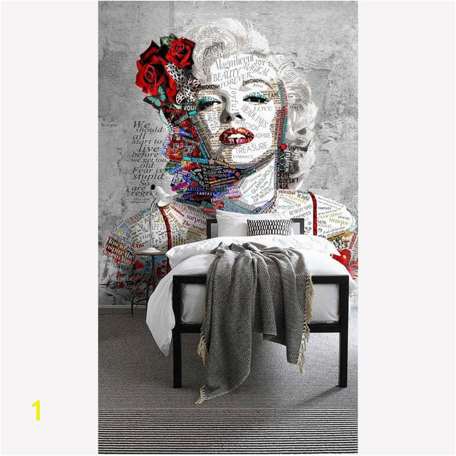 Vintage Wall Papers Stickers Marilyn Monroe Wallpaper Home Decor Papier Peint Mural 3D Self Adhesive Vinyl Silk Wallpaper