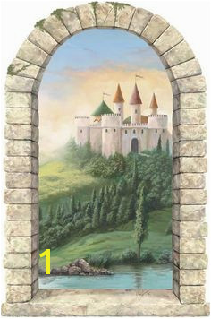 Interior Place Castle Window Wall Mural $44 99