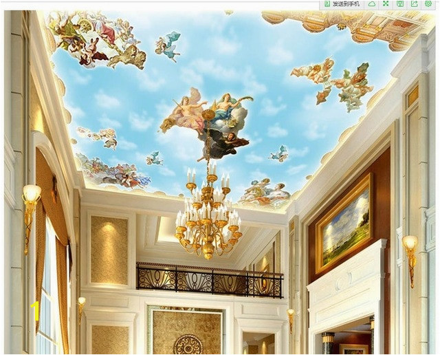 European style me val ceiling wall decoration painting Home Decoration 3d ceiling murals wallpaper