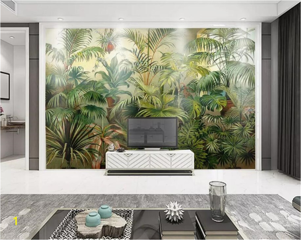 beibehang Custom wallpaper mural Rainforest Vintage European Hand Painted Me val Plantain Background wall 3d wallpaper tapety