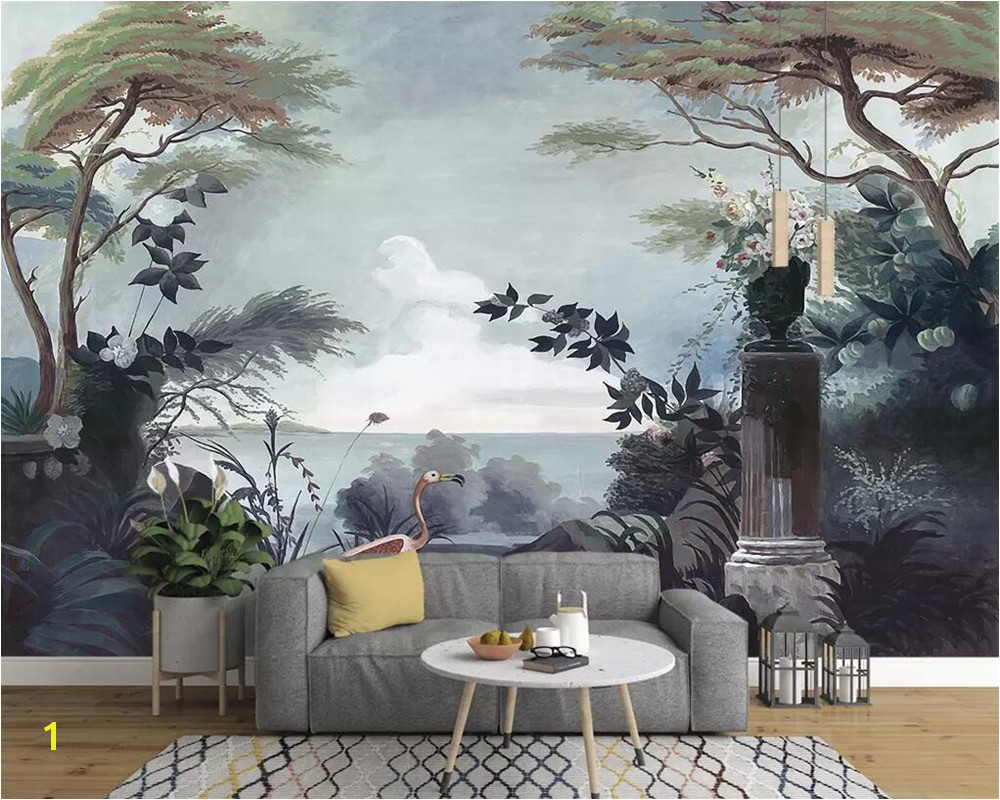 Beibehang European style hand painted wallpaper me val rainforest mural TV background wall home decoration 3d wallpaper photos in Wallpapers from Home