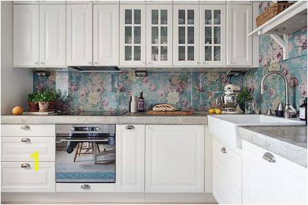 Lovely Floral kitchen backsplash via smallspaces about d35f9b58eba49dc390