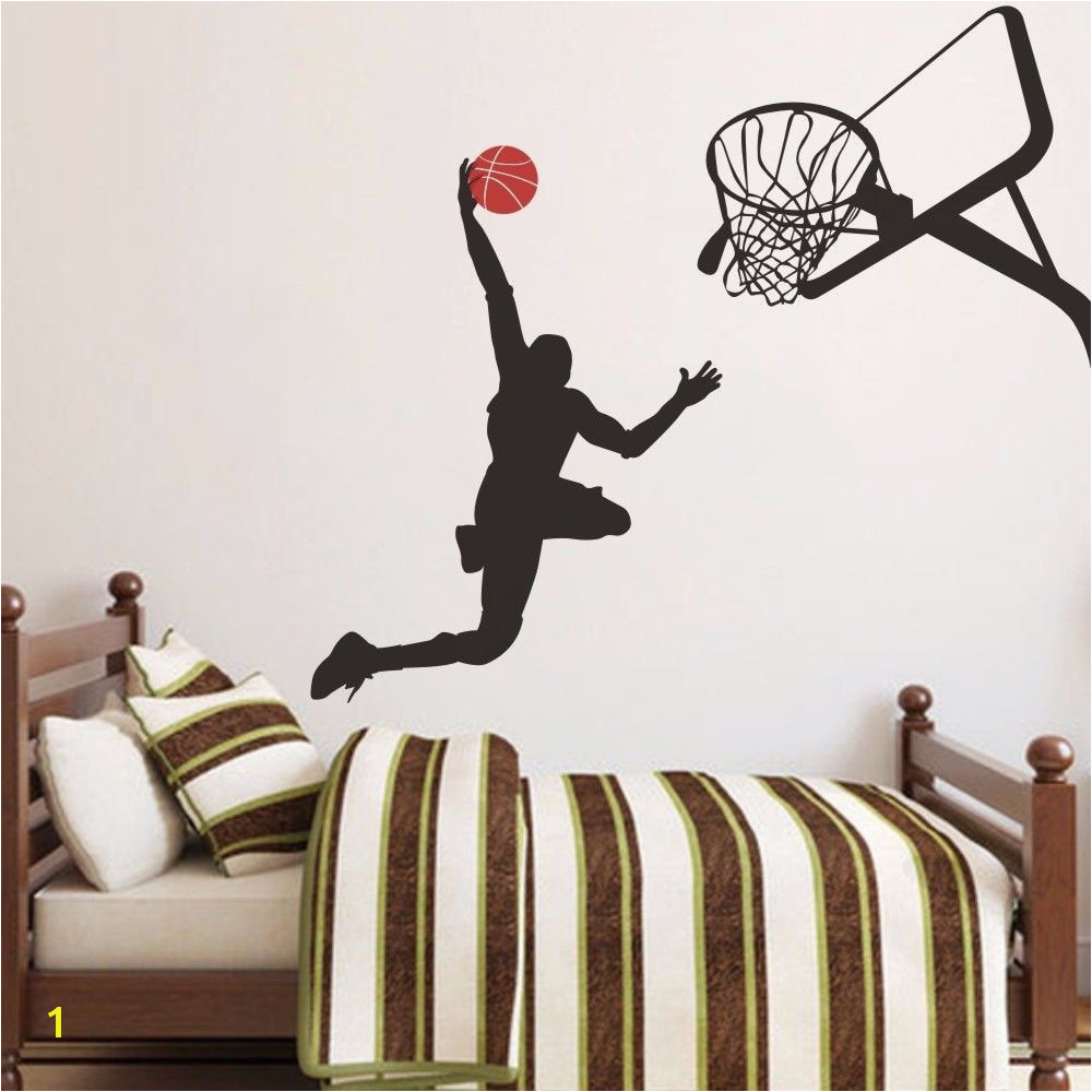 Slam Dunk Wall Decal Michael Jordan Basketball Vinyl Boy Play Room Decor 52inx48in