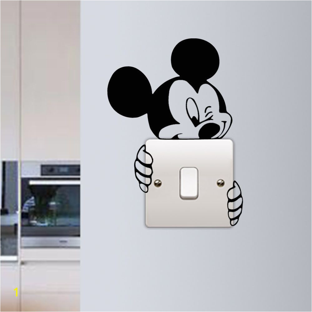 Mickey Mouse Wall Sticker Switch Vinyl Decal Funny Lightswitch Kids Room DIY in Home Furniture & DIY Home Decor Wall Decals & Stickers