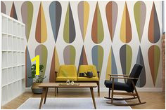 Wegner Colourful Retro Wall Mural