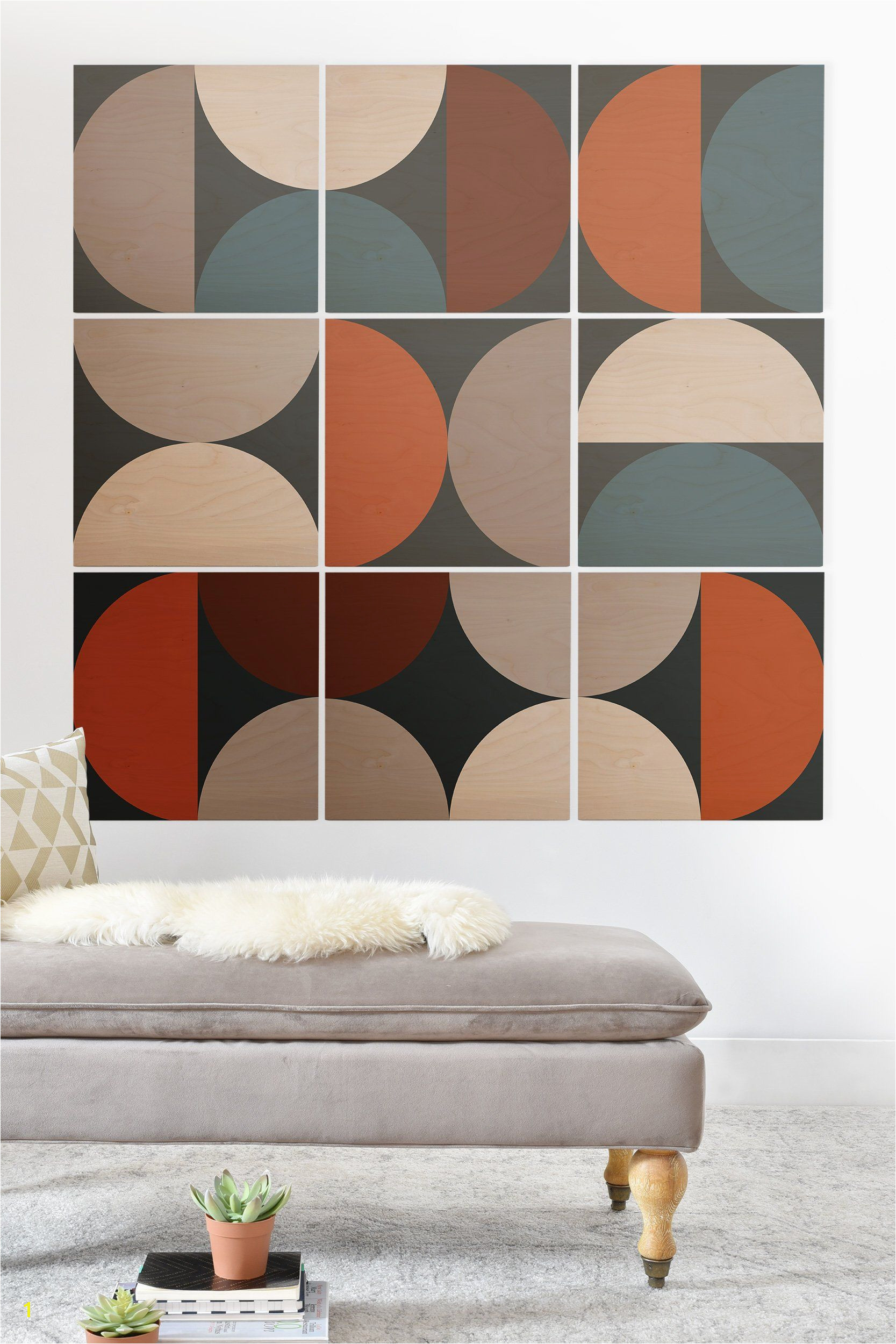 Mid Century Modern Wall Mural the Old Art Studio Mid Century Modern Geometric 24 Wood Wall Mural
