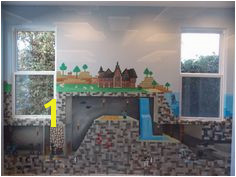 The perfect mural for a Minecraft addict Painting Minecraft Minecraft Room Mural Ideas