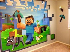 14ft x 8ft Custom Minecraft Mural Minecraft Bedroom Decor Minecraft Furniture Minecraft Room