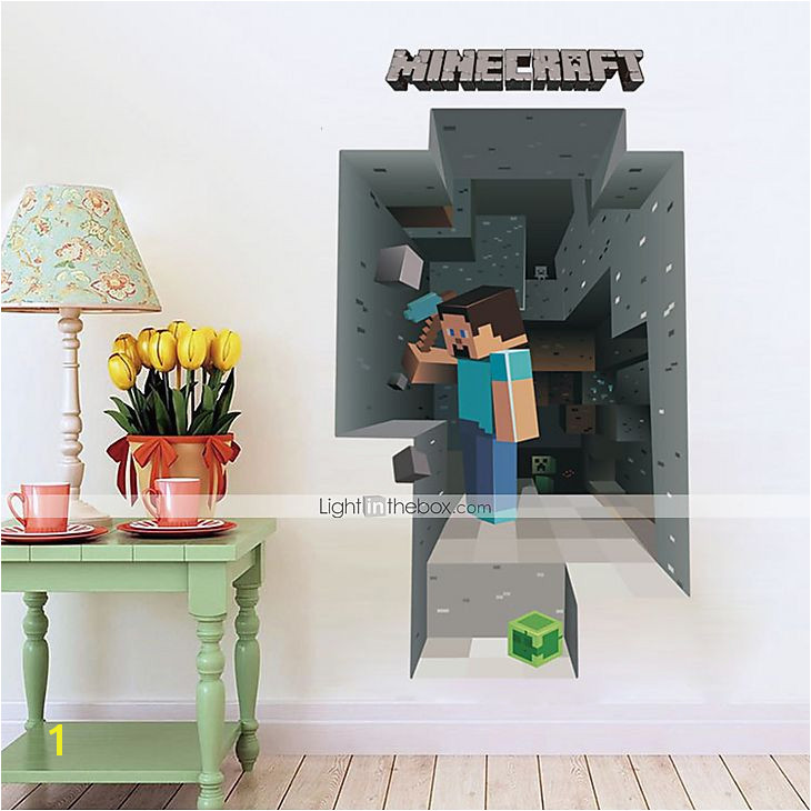 Discount 2015 Hot Sell Newest Wholesale Minecraft Wall Stickers Wallpaper Kids Room Decal Minecraft Home Decoration 6009 From China