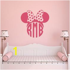 Minnie Mouse Wall Decals For Girls Monogram Decal Custom Decal Stickers Monogram Letters Wall Decal Minnie Mouse Baby Wall Decor 129