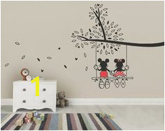 Mickey Mouse & Minnie Tree Swing Wall Sticker Wall Art Decal made from Vinyl Childrens Bedroom Nursery Art
