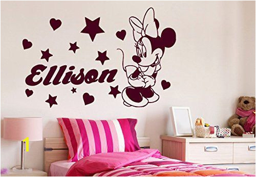 Minnie Mouse Wall Decals Girl Personalized Name Decal Vinyl Star Heart Baby Room Kids Nursery Stickers