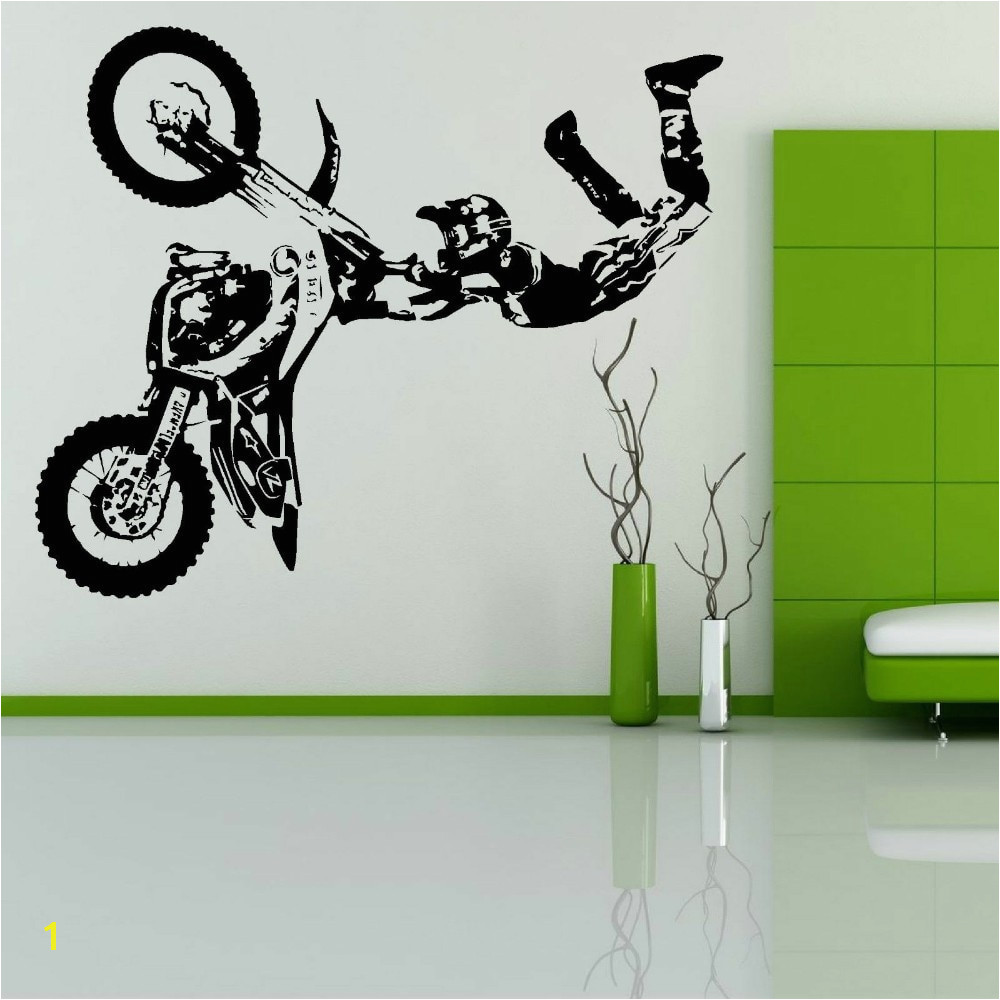 Free Shipping STUNT BIKE MOTORBIKE X GAMES MX MOTORCROSS DIRT BIKE Wall Art Room Sticker Decal Mural Decor