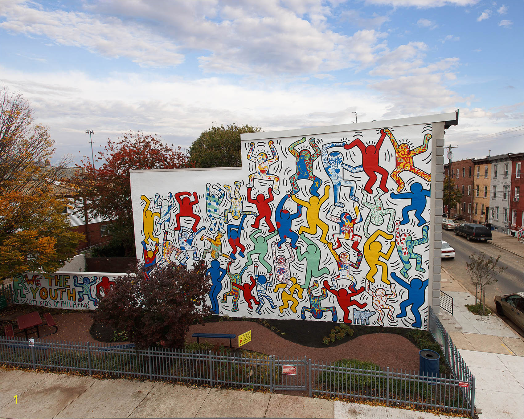 Originally created in 1987 We the Youth is the only Keith Haring collaborative public mural remaining intact and on its original site artist Keith Haring