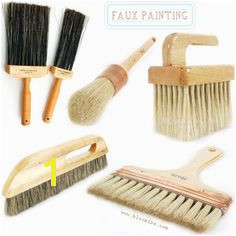 faux painting brushes Left to right top to bottom Faux bristle flogger Hog