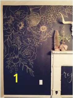 Faux Wallpaper Gold Paint Marker Mural Ideas for redecorating your home