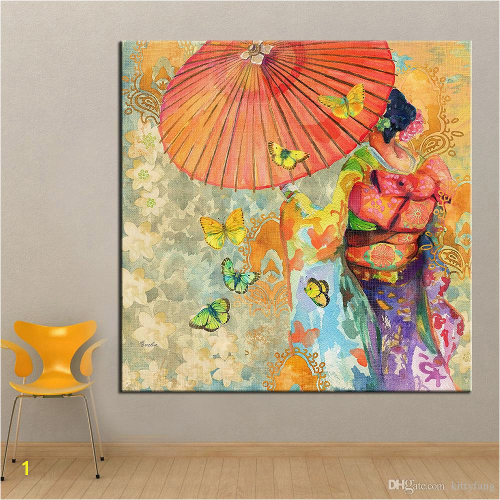 2019 1 Panel Wall Art Japanese Kimono Oil Painting Canvas Wall Picture For Living Room Wall Art Posters And Prints No Framed From Kittyfang
