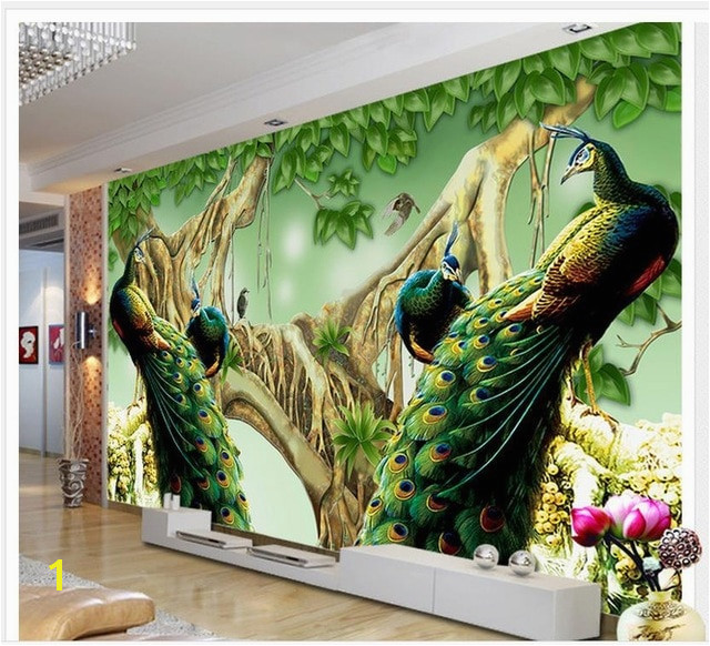 Beautiful peacock TV background wall decoration painting photo 3d wallpaper Home Decoration wall 3d wallpaper